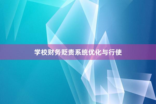 学校财务贬责系统优化与行使